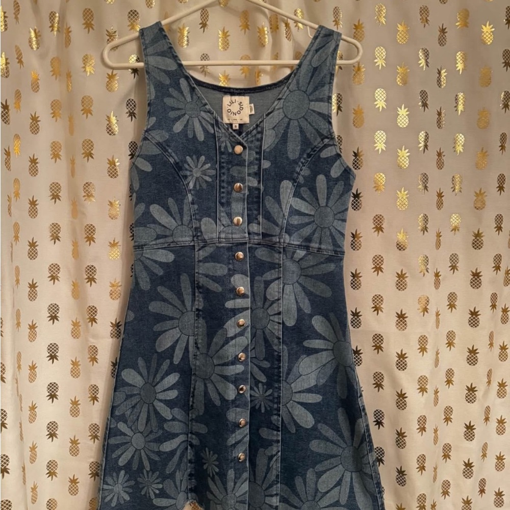 Molly Bracken Blue Sleeveless Scoop Neck Sundress
